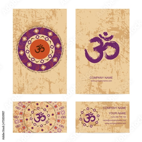 Set of business cards for yoga or meditation studio