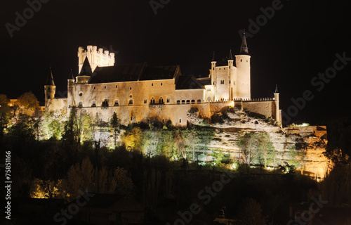  midnight view of Castle of Segovia