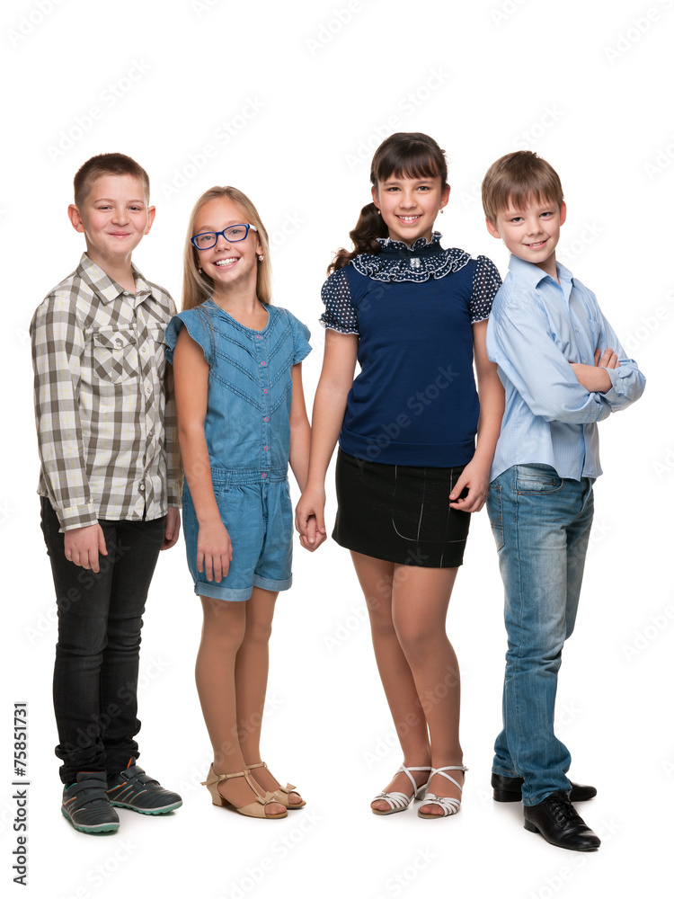 Obraz premium Four happy children