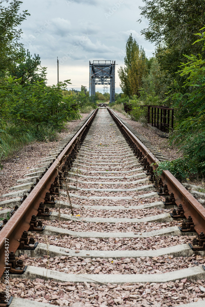 railway track near Chernobyl Zone of Alienation, Ukraine