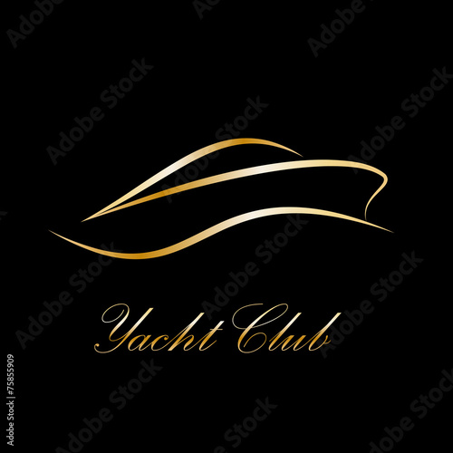 Vector sign yacht and boat