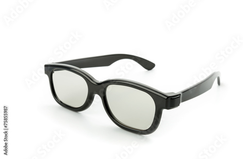 Black eye glasses isolated on white