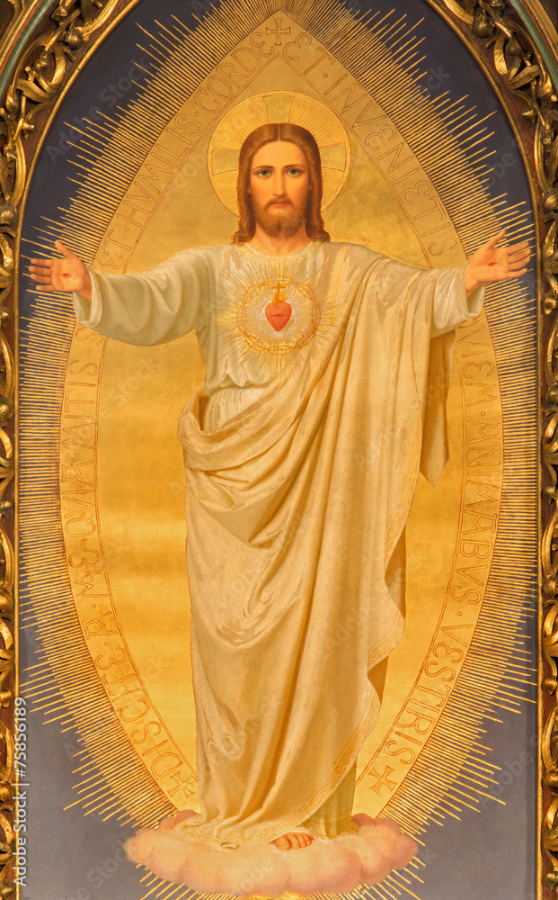 Naklejka premium Vienna - Heart of Jesus paint on altar of Sacre Coeur church