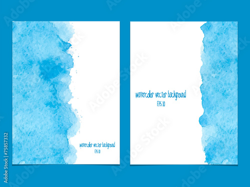 Vector background with watercolor blue.
