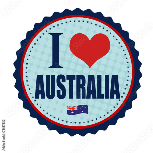 I love Australia sticker or stamp