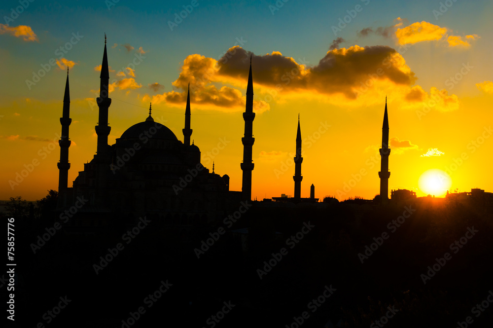 Blue Mosque at sunset