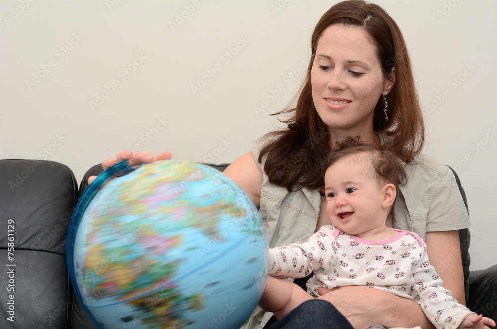 Mother and Baby Search and Examining the Globe Mother and Baby Search and Examining the Globe