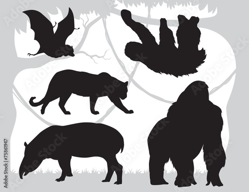 silhouettes  animals vector