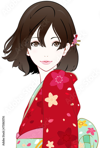 着物の女性　風