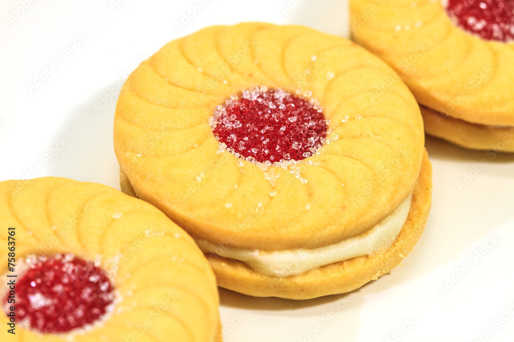 Sandwich biscuits on white background Sandwich biscuits on white background