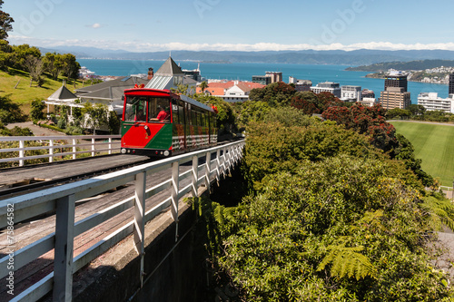 Wellington Cable Car driving uphill
