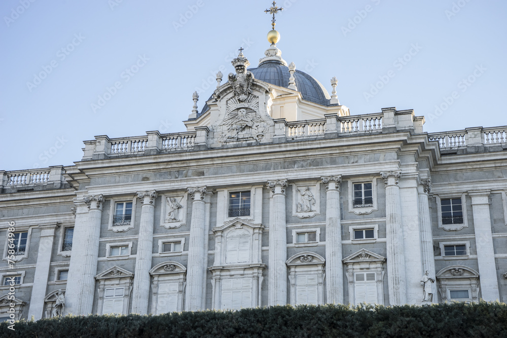 Fototapeta premium Royal Palace of Madrid, located in the area of the Habsburgs, cl
