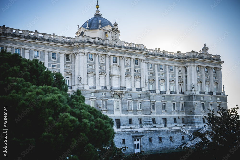 Touristic city, Royal Palace of Madrid, located in the area of t