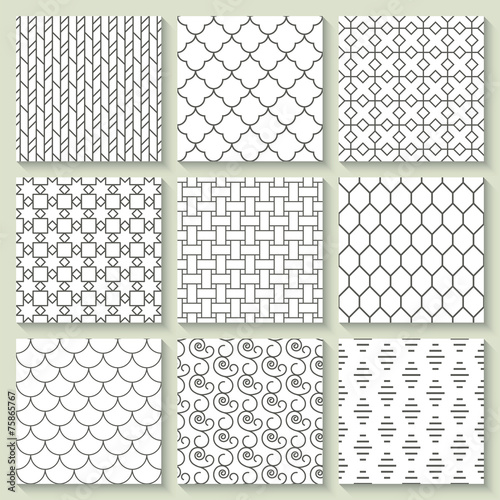 Thin line geometrical seamless pattern