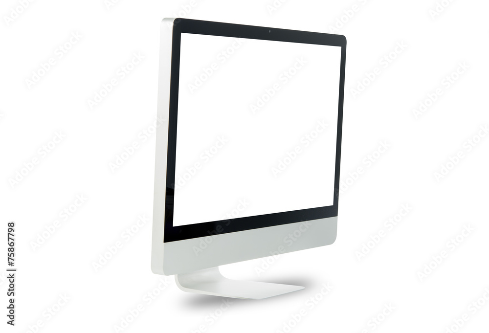 White computer monitor isolated White computer monitor isolated