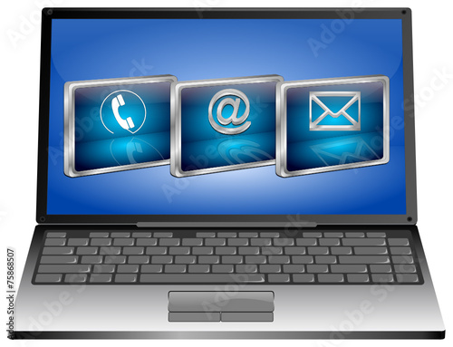 Laptop mit Contact us Button