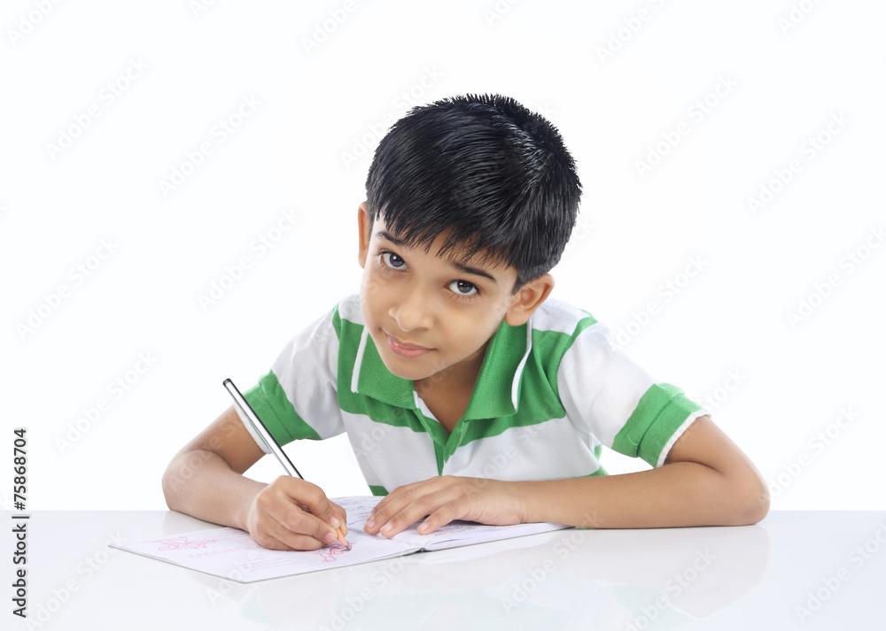 Indian School Boy Posing to Camera Indian School Boy Posing to Camera