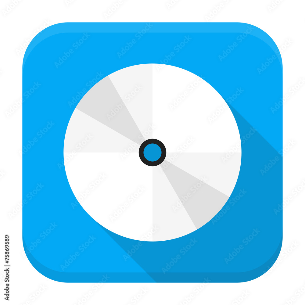 CD DVD flat app icon with long shadow CD DVD flat app icon with long shadow