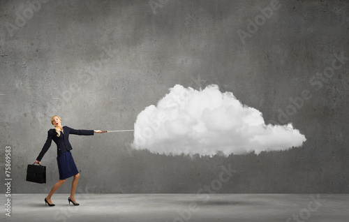 Woman with cloud