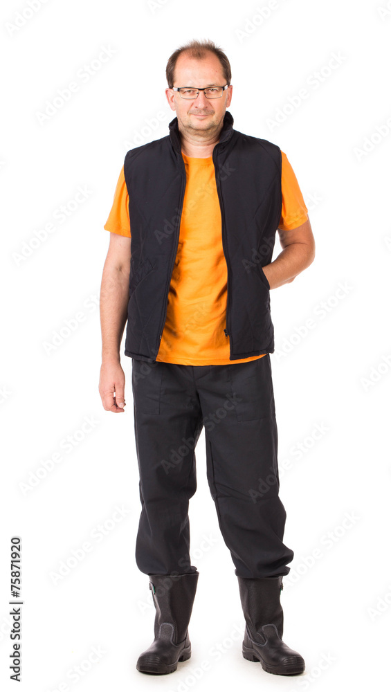 Fototapeta premium Worker in workwear and glasses.