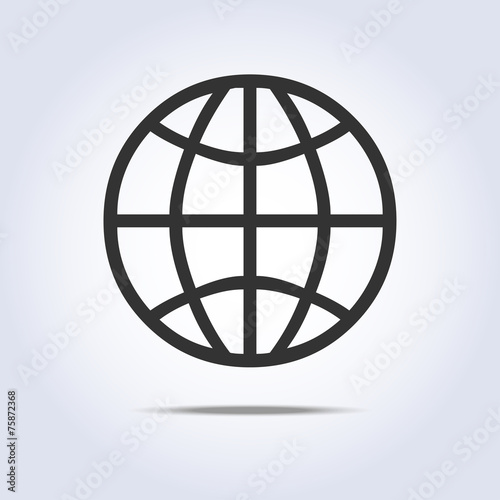 Globe simple icon gray colors