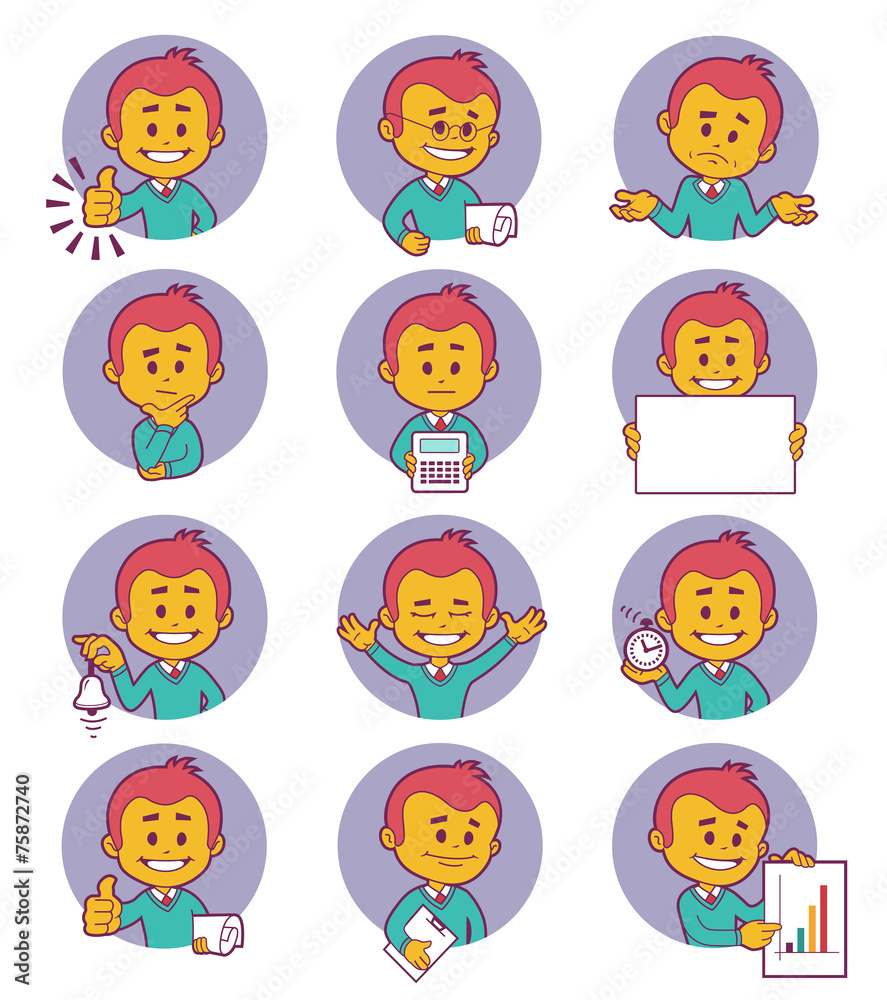 Flat people icons with business characters. Flat people icons with business characters.