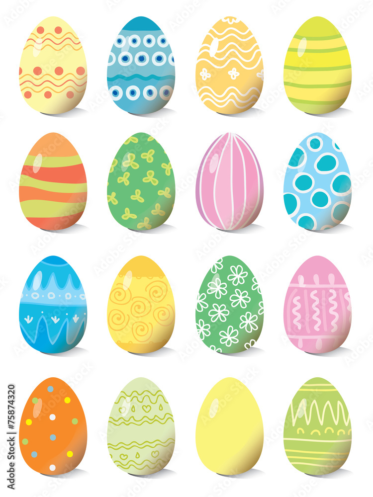 set of colored Easter eggs set of colored Easter eggs