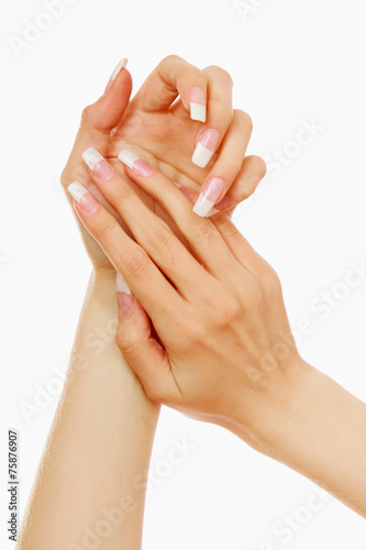 Applying hand cream