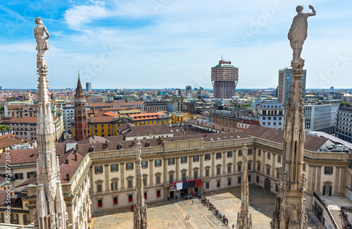 View from Milan Cathedral (Duomo). Milan, Italy photo