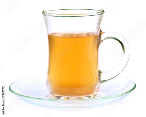 Tea liquor on a transparent cup