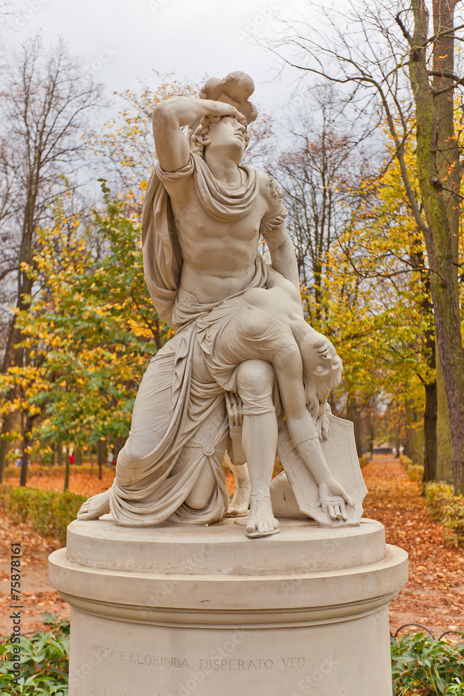 Tancred and Clorinda statue (copy of 1791) in Warsaw, Poland