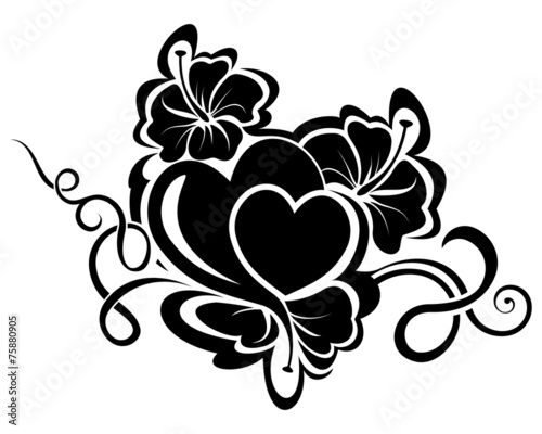 Valentine day floral design element