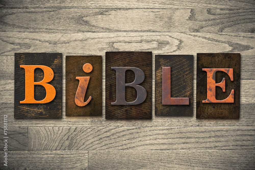 Fototapeta premium Bible Concept Wooden Letterpress Type