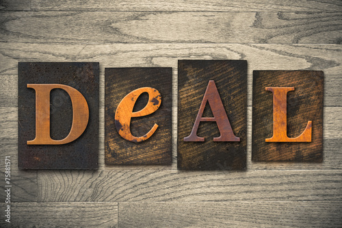 Deal Concept Wooden Letterpress Type