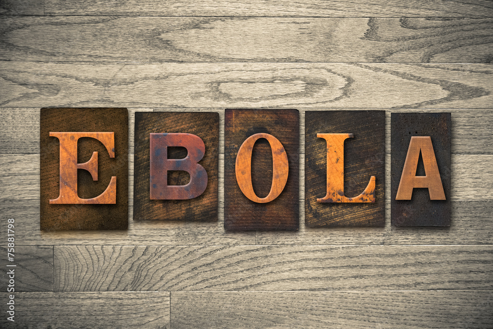 Naklejka premium Ebola Concept drewniany typ typograficzny