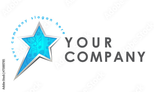 Logo template, star, music, production, chart, style, pop, rock