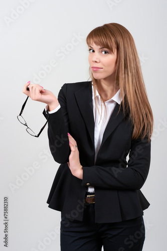 Foto Young female with her glasses