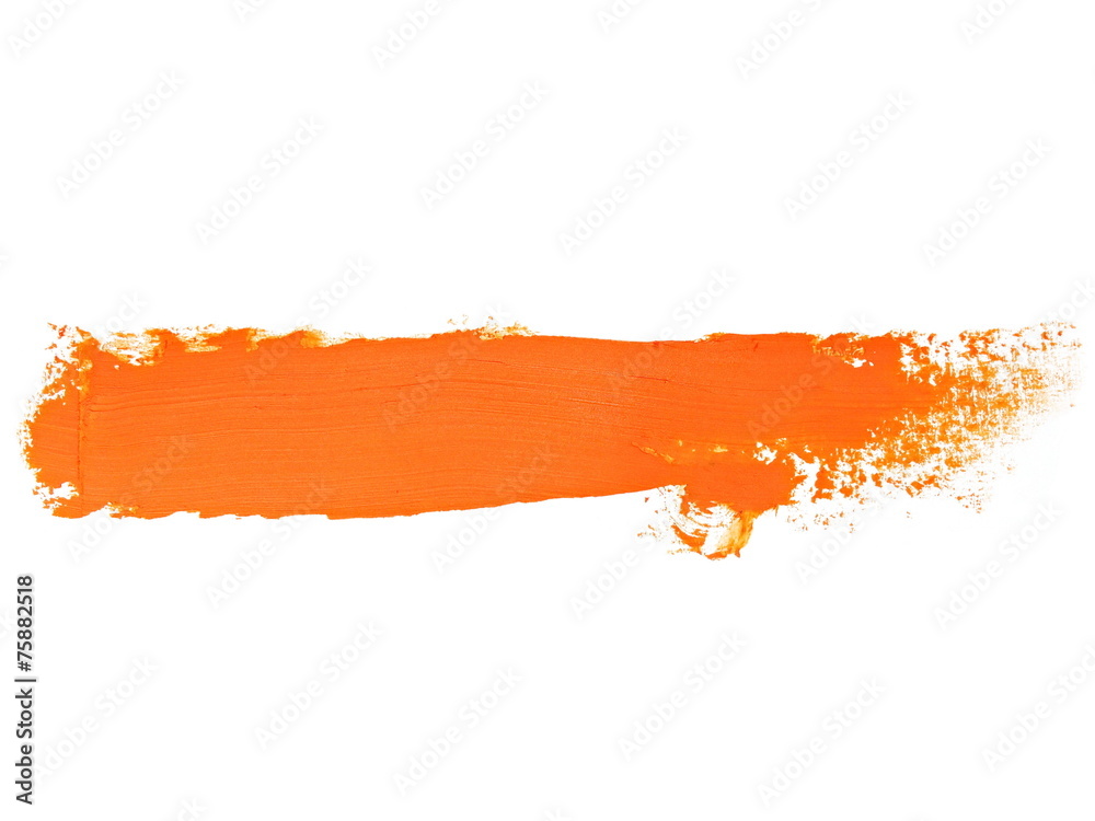Obraz premium orange grunge brush strokes oil paint isolated on white
