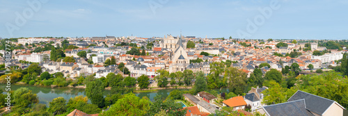 Panorama of Poitiers in summer