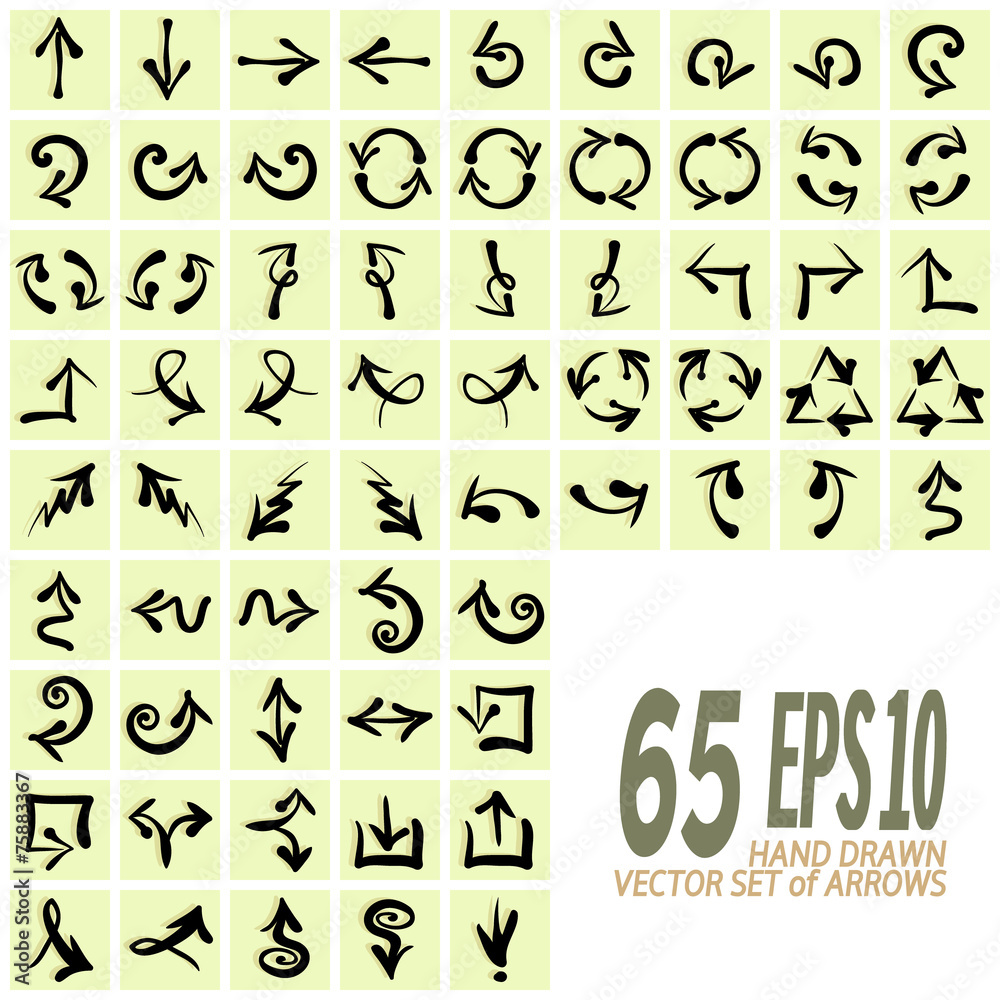 Set of Hand Drawn Arrows. Vector Illustration. Set of Hand Drawn Arrows. Vector Illustration.
