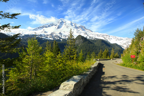 Scenic drive in Mount Rainier national park photo