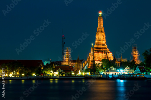 Wat Arun Temple River front in bangkok City Thailand