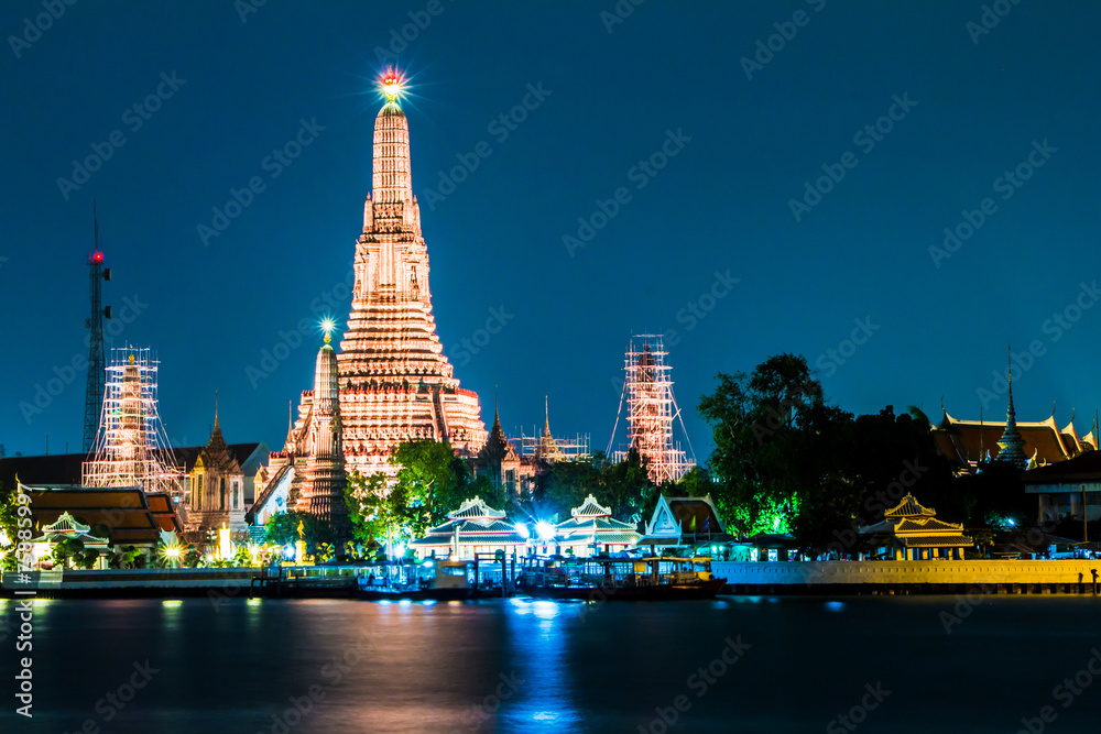 Wat Arun Temple River front in bangkok  Thailand date1-10-2015