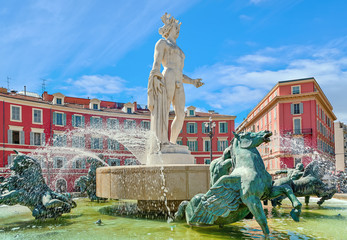 Fotobehang Nice Fontein van de Zon in Nice  © Rostislav Glinsky