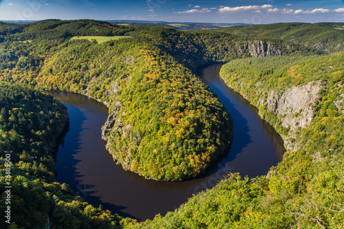 Foto Meander of Vltava River  - Teletin, Czech Republic