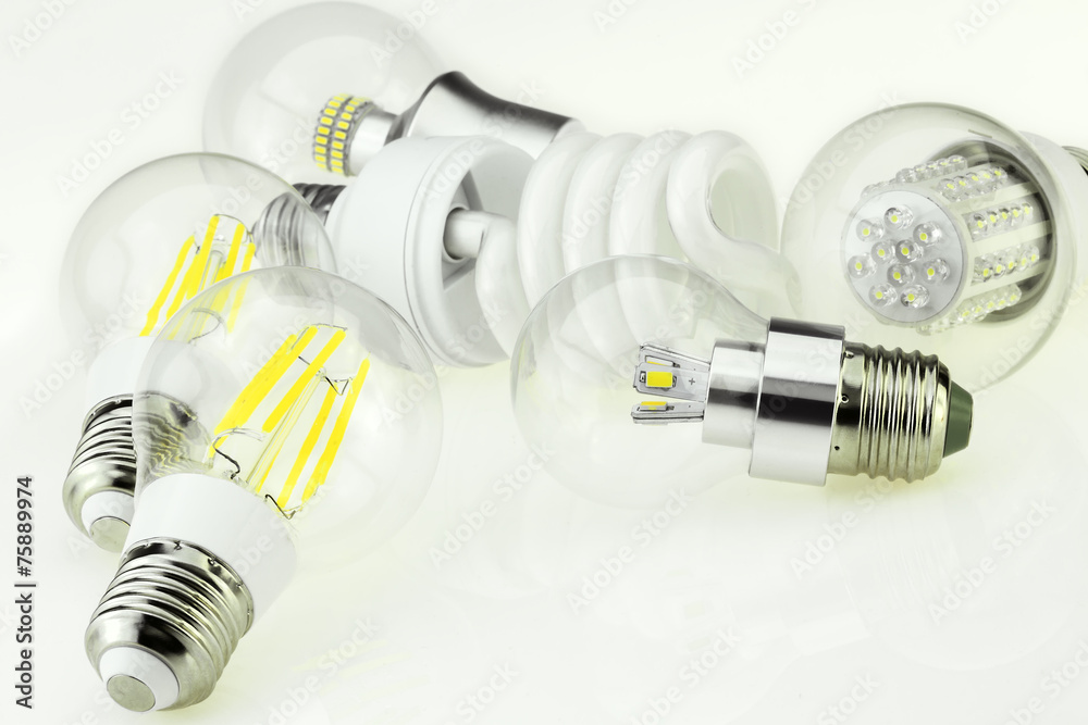 eco E27 bulb with different LED chips and compact fluorescent la eco E27 bulb with different LED chips and compact fluorescent la