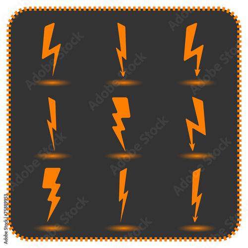 Set lightning  vector illustration.