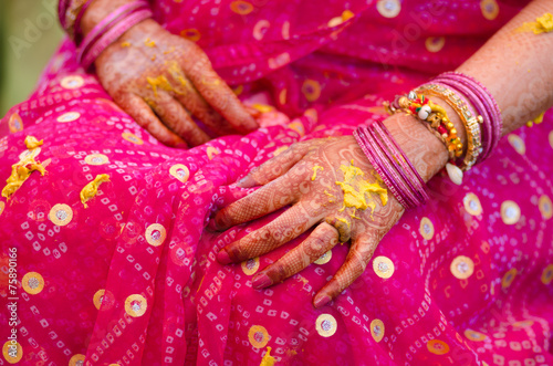 henna , saree , bride , wedding , Rajasthan, India