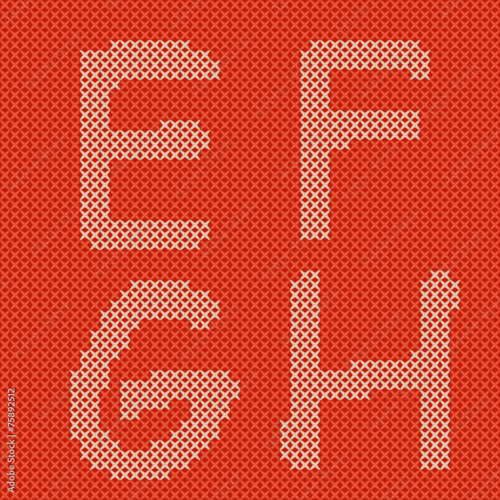 Vector embroidering alphabet Vector embroidering alphabet