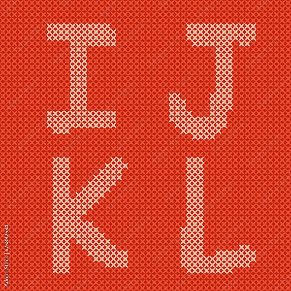 Vector embroidering alphabet Vector embroidering alphabet